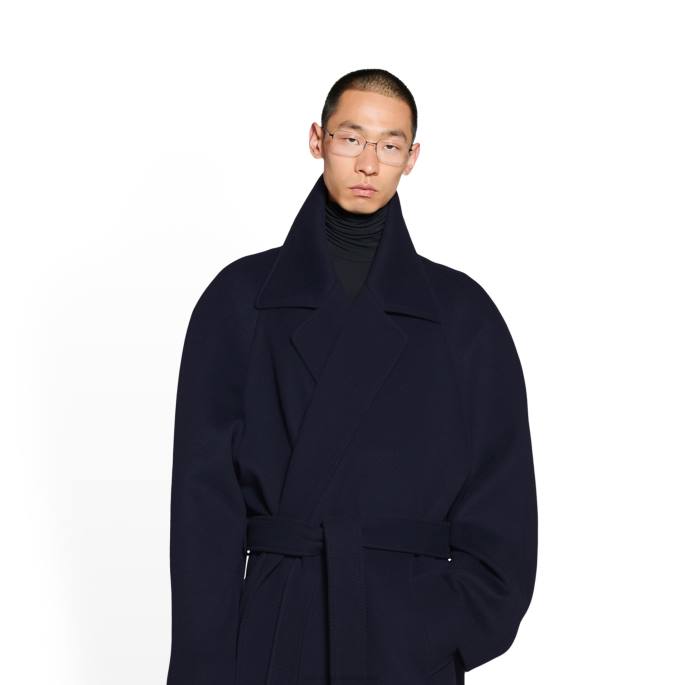 moški raglan plašč Balenciaga mornarsko modra N4DP1065