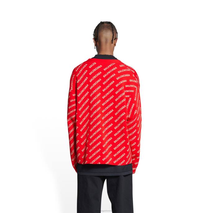 moška mini jopica z logotipom Balenciaga rdeča N4DP953