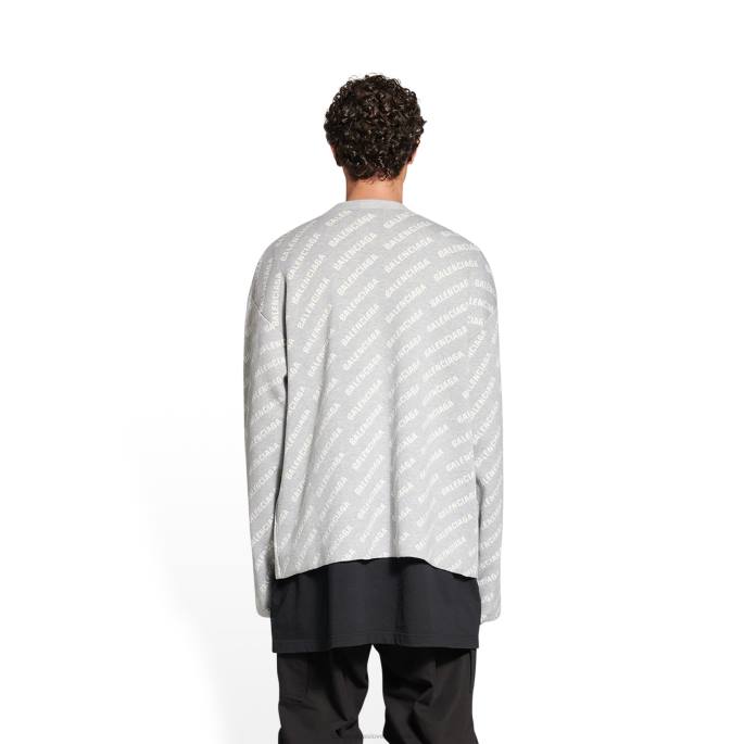 moška mini jopica z logotipom Balenciaga siva N4DP952