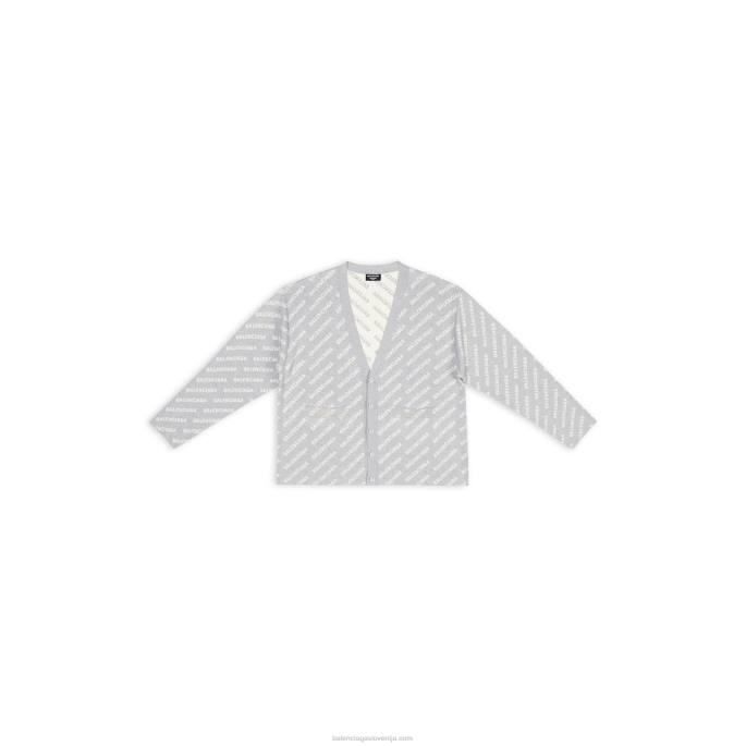 moška mini jopica z logotipom Balenciaga siva N4DP952