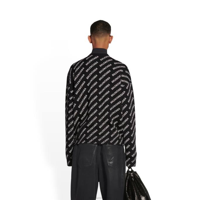 moški mini pulover z logotipom Balenciaga Črna N4DP1132