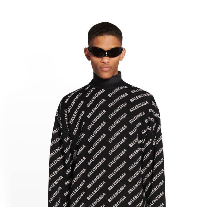 moški mini pulover z logotipom Balenciaga Črna N4DP1132