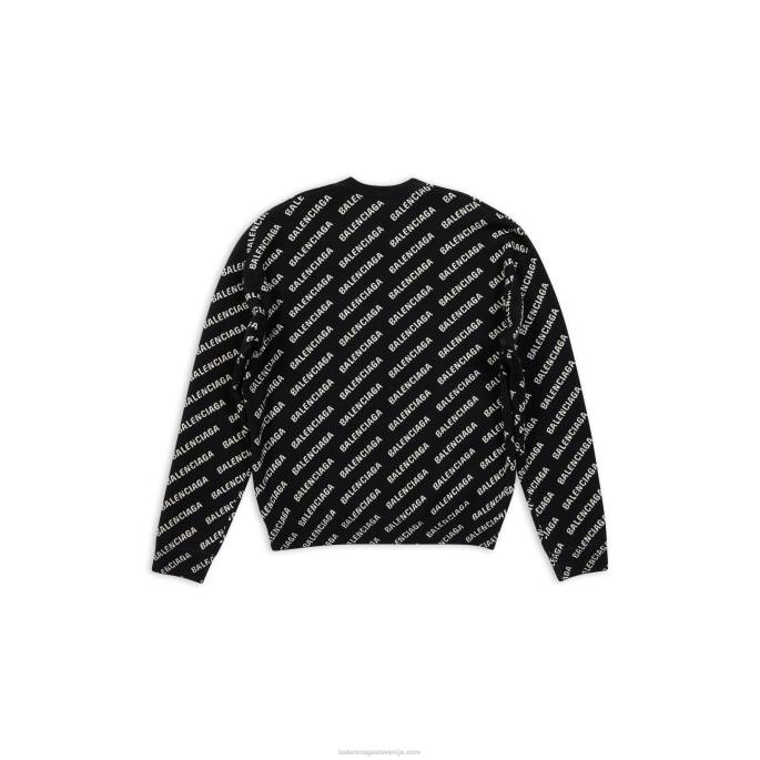 moški mini pulover z logotipom Balenciaga Črna N4DP1132