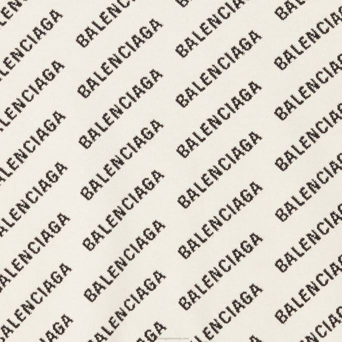 moški mini pulover z logotipom Balenciaga umazano bela N4DP948