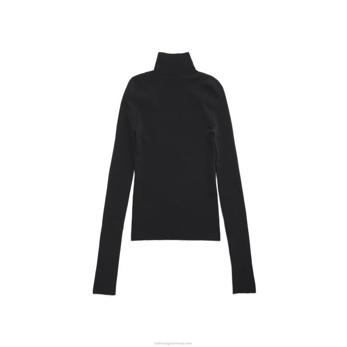 moški oprijeti pulover z ovratnikom Balenciaga grafit/črna N4DP74