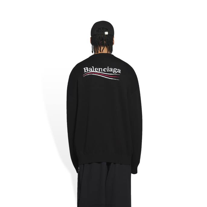 moški pulover za politično kampanjo Balenciaga Črna N4DP1135