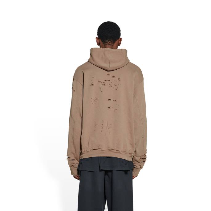 moške kape uničen pulover s kapuco Balenciaga bež N4DP963