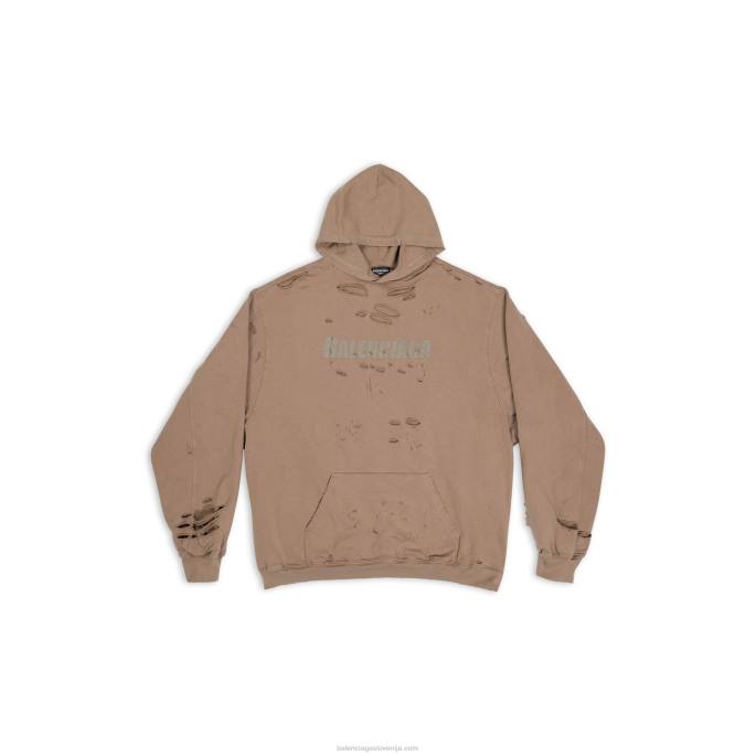 moške kape uničen pulover s kapuco Balenciaga bež N4DP963