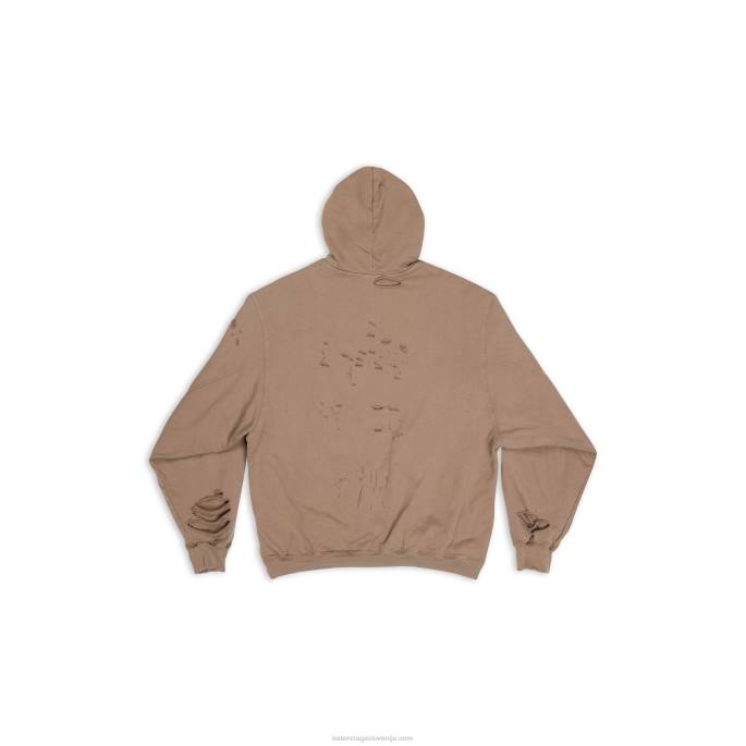 moške kape uničen pulover s kapuco Balenciaga bež N4DP963