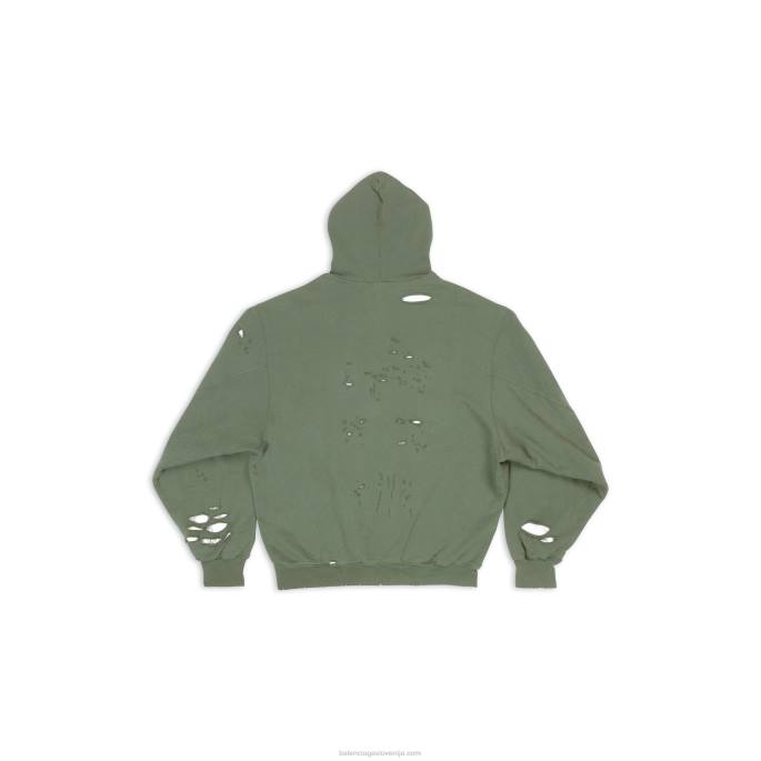 moške kape uničen pulover s kapuco Balenciaga zelena N4DP960