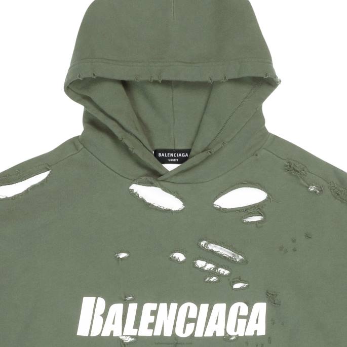 moške kape uničen pulover s kapuco Balenciaga zelena N4DP960