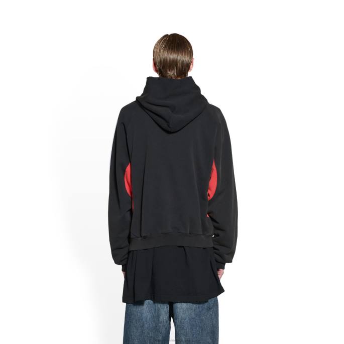 moški adidas pulover s kapuco majhnega kroja Balenciaga Črna N4DP1092