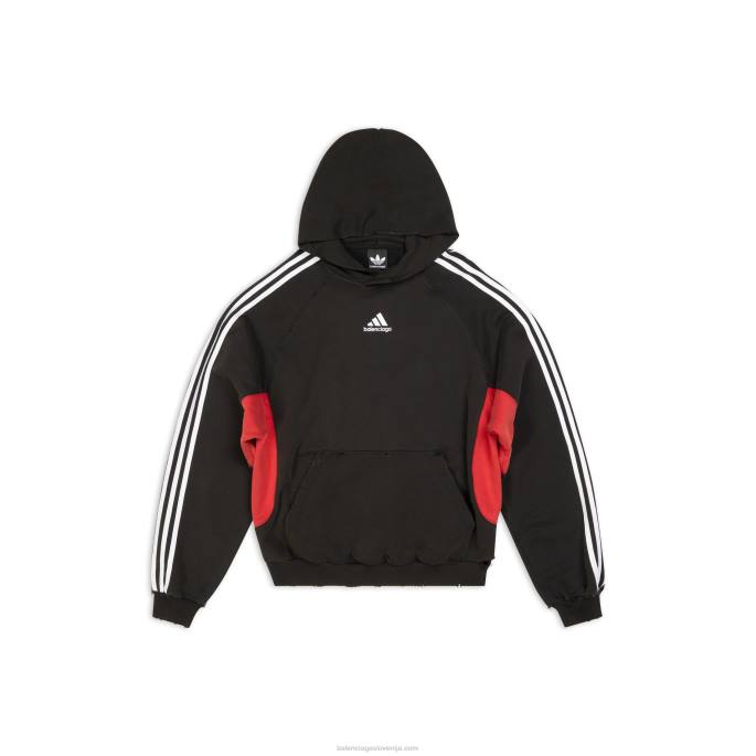 moški adidas pulover s kapuco majhnega kroja Balenciaga Črna N4DP1092