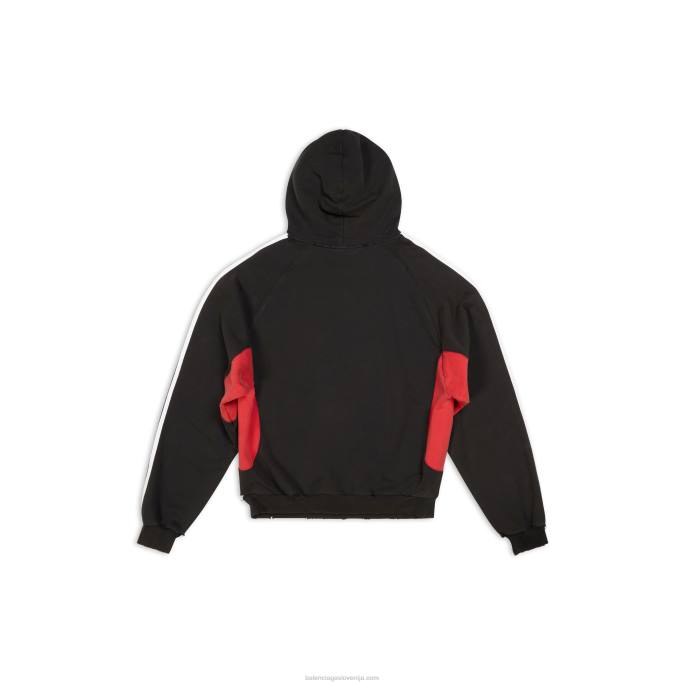 moški adidas pulover s kapuco majhnega kroja Balenciaga Črna N4DP1092