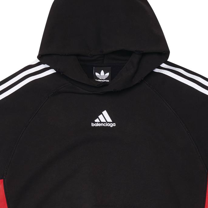moški adidas pulover s kapuco majhnega kroja Balenciaga Črna N4DP1092