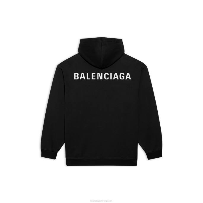 moški pulover s kapuco z logotipom srednjega kroja Balenciaga Črna N4DP999