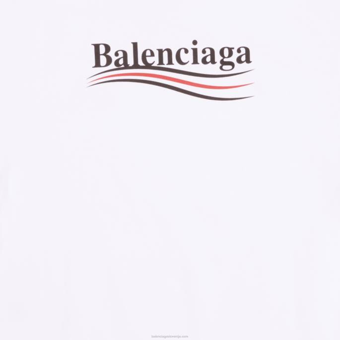 moški pulover s kapuco za politično kampanjo srednjega kroja Balenciaga bela N4DP974