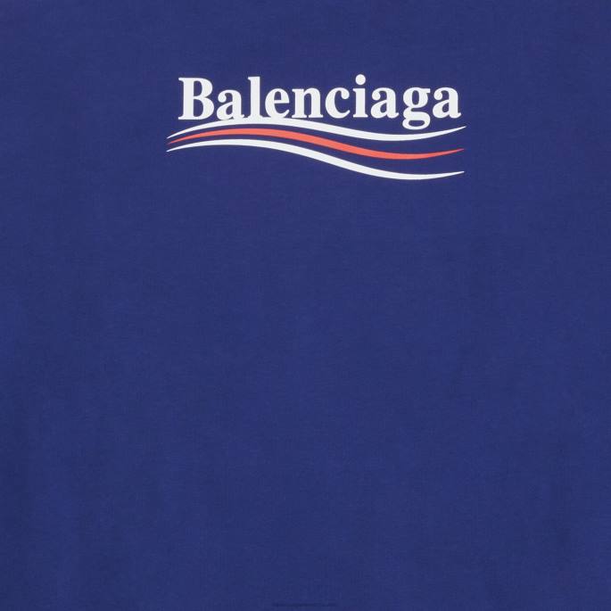 moški pulover s kapuco za politično kampanjo srednjega kroja Balenciaga pacifiško modra/bela N4DP975