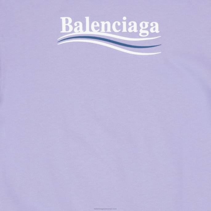 moški pulover s kapuco za politično kampanjo srednjega kroja Balenciaga vijolična N4DP910