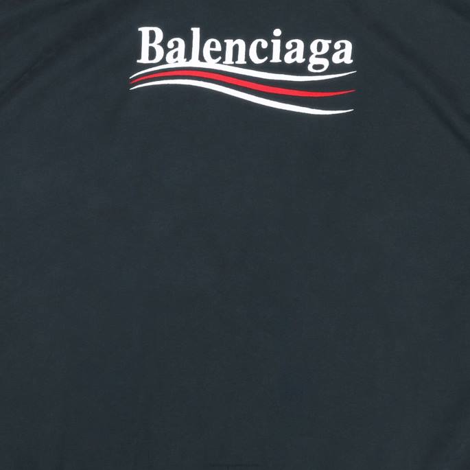 moški pulover s kapuco za politično kampanjo velikega kroja Balenciaga Črna N4DP1005