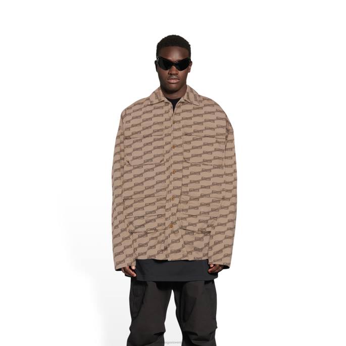 moška bb monogram cargo majica Balenciaga bež N4DP1137