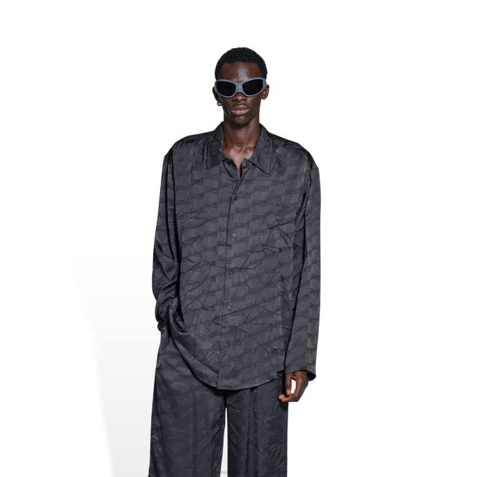 moška bb monogram minimalna srajca Balenciaga Črna N4DP988