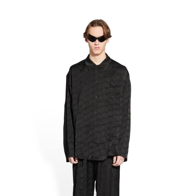 moška bb monogram minimalna srajca Balenciaga Črna N4DP989
