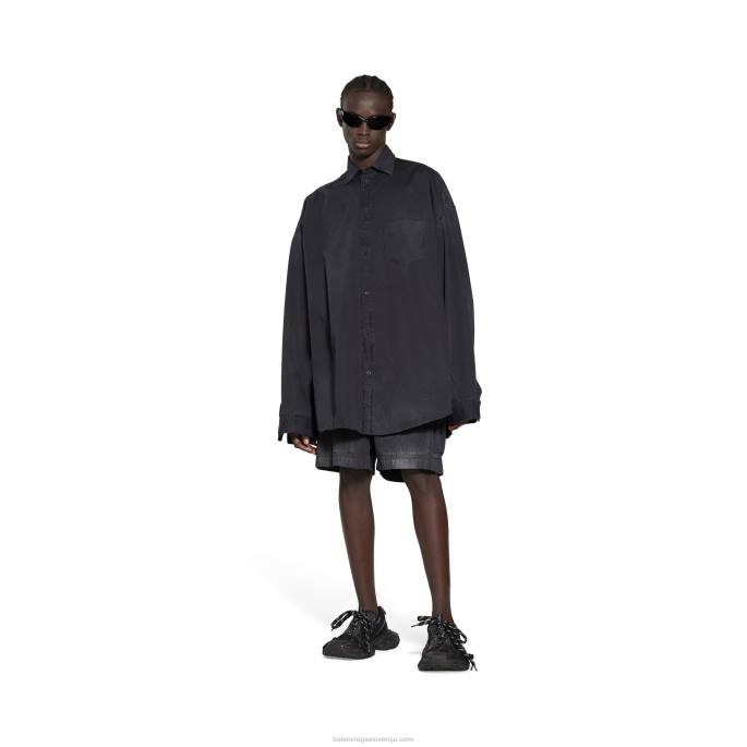 moška goth srajca oversized Balenciaga Črna N4DP1048
