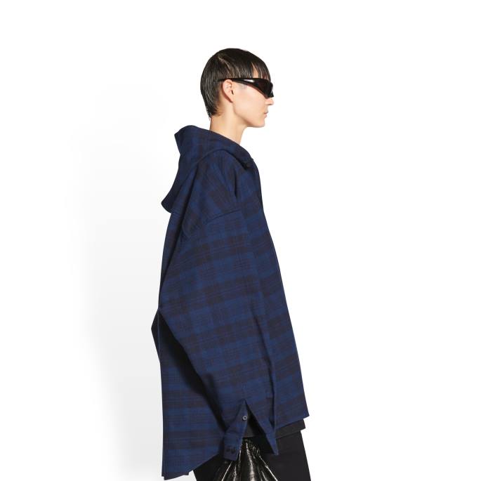 moška majica s kapuco Balenciaga modra N4DP1115