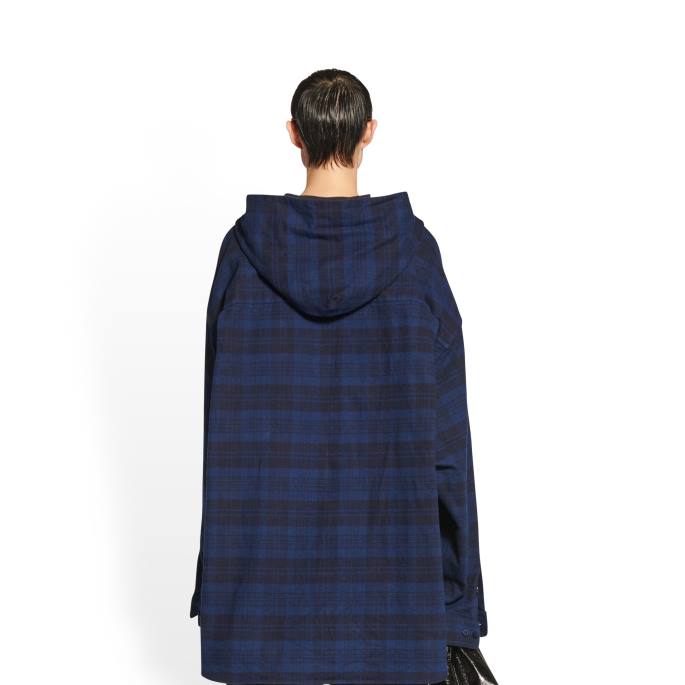 moška majica s kapuco Balenciaga modra N4DP1115