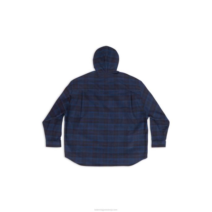 moška majica s kapuco Balenciaga modra N4DP1115