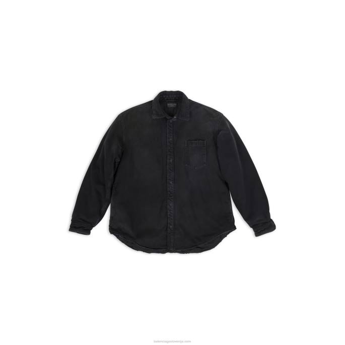 moška podložena srajca Balenciaga Črna N4DP1033