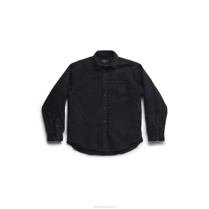 moška podložena srajca velikega kroja Balenciaga Črna N4DP1051