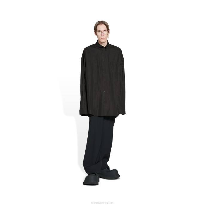 moška srajca oversized Balenciaga Črna N4DP1073