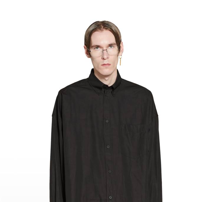 moška srajca oversized Balenciaga Črna N4DP1073