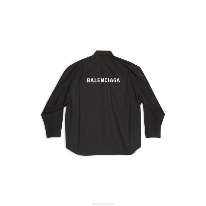 moška srajca oversized Balenciaga Črna N4DP1073