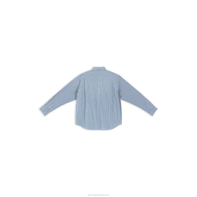 moška srajca velikega kroja Balenciaga modra N4DP1155