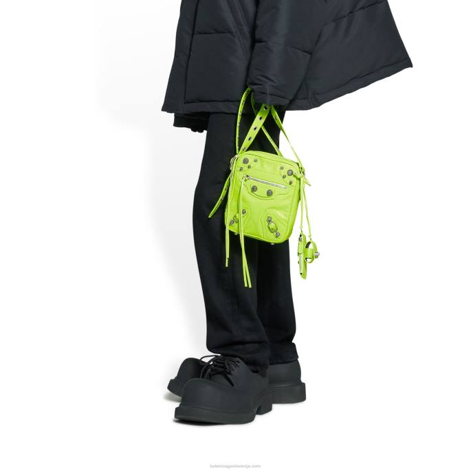 moška torba za čez ramo le cagole Balenciaga fluo rumena N4DP1287