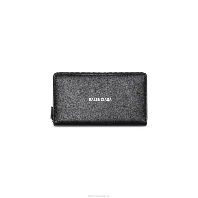 moška gotovinska denarnica Continental Balenciaga črnobela N4DP1412