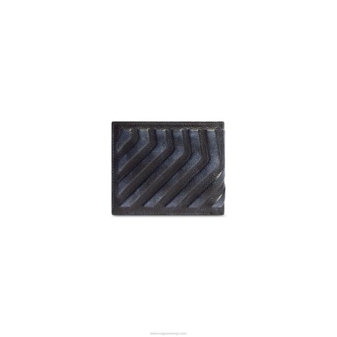 moški avto kvadratno zložena denarnica učinek umazanosti Balenciaga Črna N4DP1372