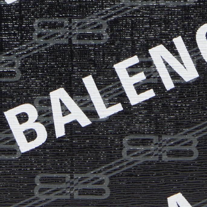 moški nosilec kartice s podpisom bb platno, prevlečeno z monogramom, in logotip v celoti Balenciaga Črna N4DP1408