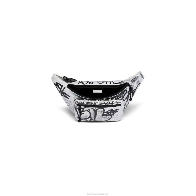 moški raziskovalec beltpack grafiti Balenciaga bela N4DP1334