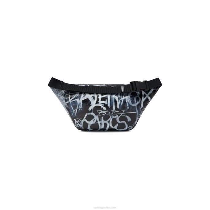 moški raziskovalec beltpack grafiti Balenciaga Črna N4DP1304