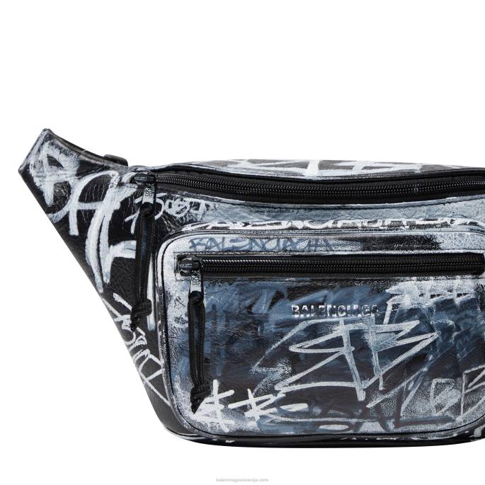 moški raziskovalec beltpack grafiti Balenciaga Črna N4DP1304
