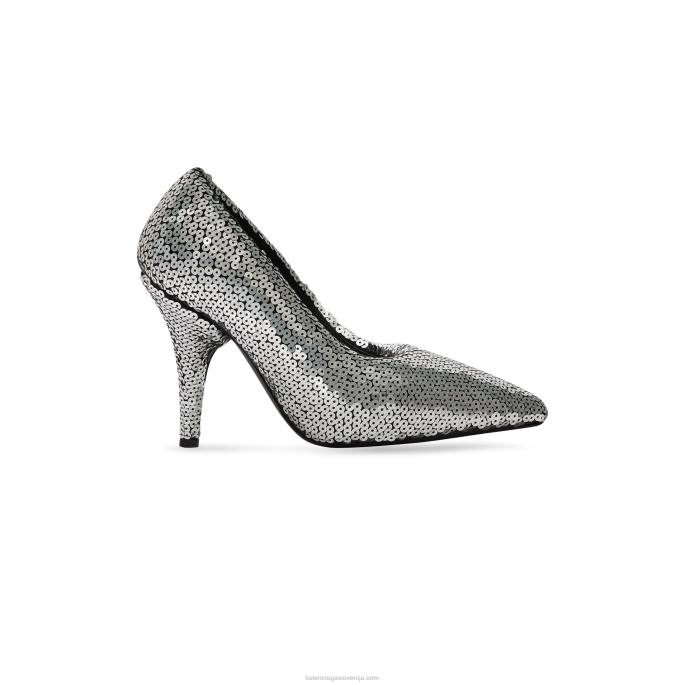 ženska xl črpalka 110 mm Balenciaga srebro N4DP268