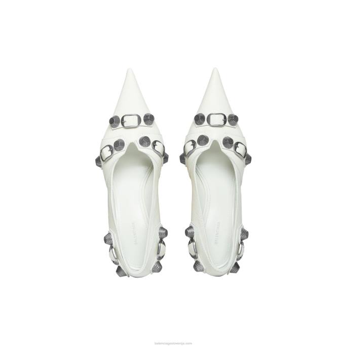 ženske copate cagole 90 mm Balenciaga optika bela N4DP147