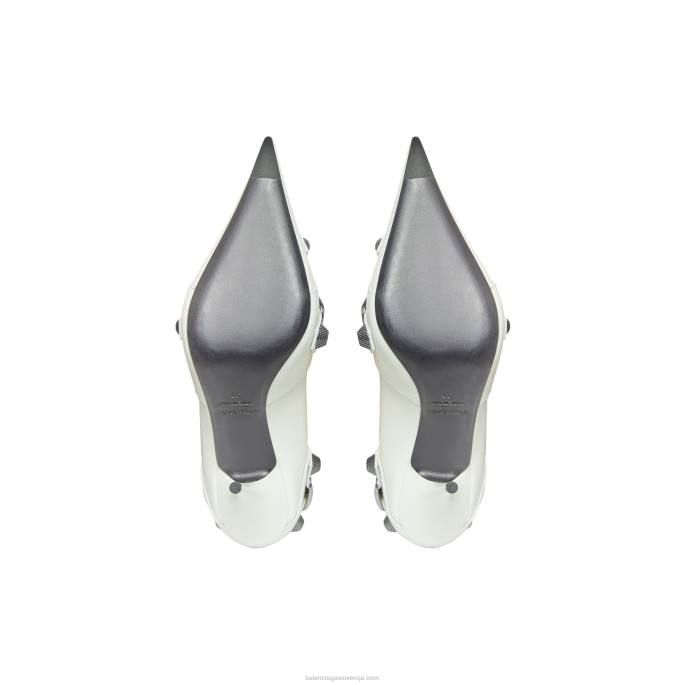 ženske copate cagole 90 mm Balenciaga optika bela N4DP147