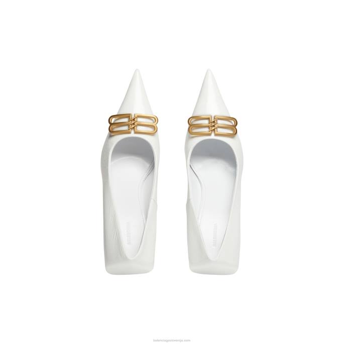 ženski kvadratni nož bb 80 mm črpalka Balenciaga bela N4DP193