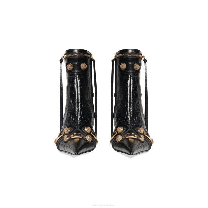 ženski čevelj cagole 90 mm z reliefom krokodila Balenciaga Črna N4DP216