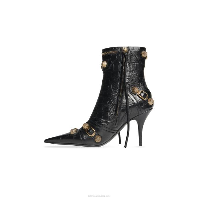 ženski čevelj cagole 90 mm z reliefom krokodila Balenciaga Črna N4DP216